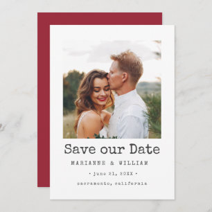 Save The Date Cranberry CARRÉ Photo mariage enregistrer la date