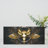 Save The Date Crâne d'oiseaux dorés sur arrière - plan noir (Debout devant)