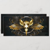 Save The Date Crâne d'oiseaux dorés sur arrière - plan noir (Devant / Derrière)