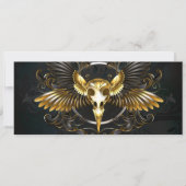 Save The Date Crâne d'oiseaux dorés sur arrière - plan noir (Devant)