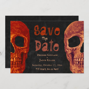 Save The Date Crâne gothique Orange Noir Halloween Enregistrer l