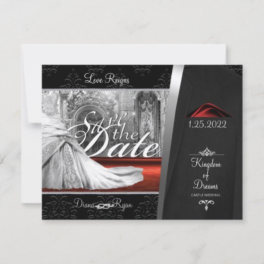 Save The Date Cravate noire Enregistrer la date (Devant)