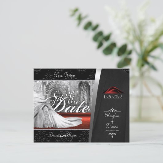 Save The Date Cravate noire Enregistrer la date (Debout devant)