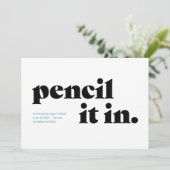 Save The Date Crayon en typographie Enregistrer la date (Debout devant)