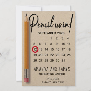 Save The Date Crayon Moderne Nous Dans Carton Calendrier