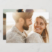 Save The Date Cream Beige Romantique Élégant classique Mariage p (Devant / Derrière)