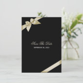 Save The Date Cream Ribbon Wedding Enregistrer La Date (Debout devant)