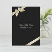 Save The Date Cream Ribbon Wedding Enregistrer La Date (Debout devant)