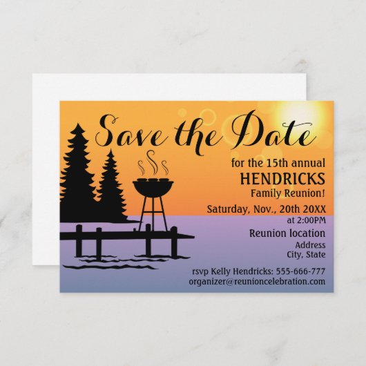 Save The Date Création Famille Conception Réunion Enregistrer La (Devant / Derrière)
