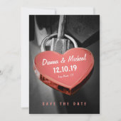 Save The Date Creative Heart Shape Love Lock Enregistrer La Date (Devant)