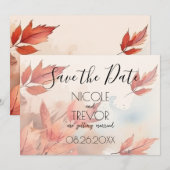 Save The Date Créer votre propre - Feuilles rouges d'automne (Devant / Derrière)