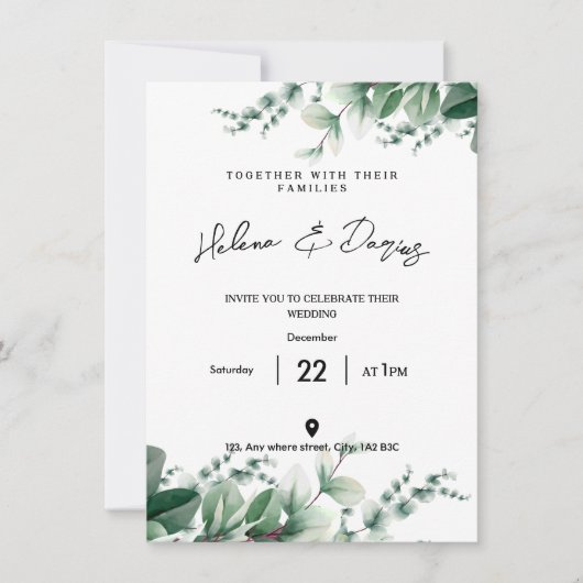 Save The Date Créez le vôtre - Devenez Écolo (Devant)