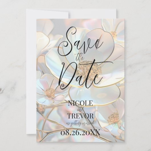 Save The Date Créez Vos Fleurs Iridescentes Personnalisées (Devant)