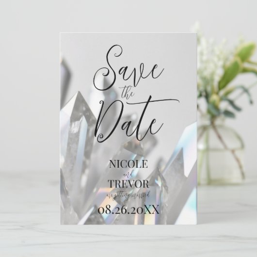 Save The Date Créez vos propres cristaux transparents personnali (Debout devant)