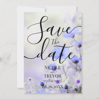 Save The Date Créez Vos Propres Fleurs Indigo Simples de Mariage
