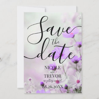 Save The Date Créez Vos Propres Fleurs Violettes Simples de Mari