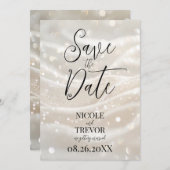 Save The Date Créez vos propres vagues blanches ivoire personnal (Devant / Derrière)