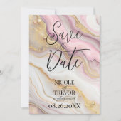 Save The Date Créez votre propre encre d'alcool rose et or perso (Devant)