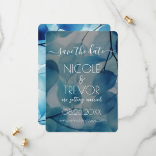 Save The Date Créez votre propre - Feuilles Blue X-Ray