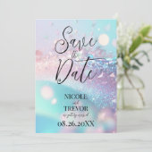 Save The Date Créez votre propre image personnalisée rose et cya (Debout devant)