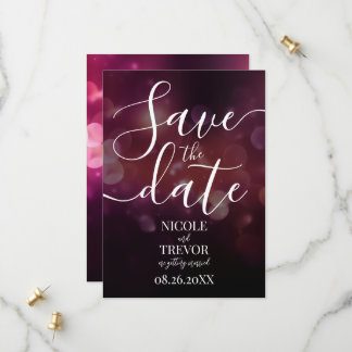 Save The Date Créez Votre Propre Joli Bokeh Rose Foncé De Mariag