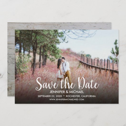 Save The Date Créez votre propre mariage Enregistrer la photo Da (Devant / Derrière)