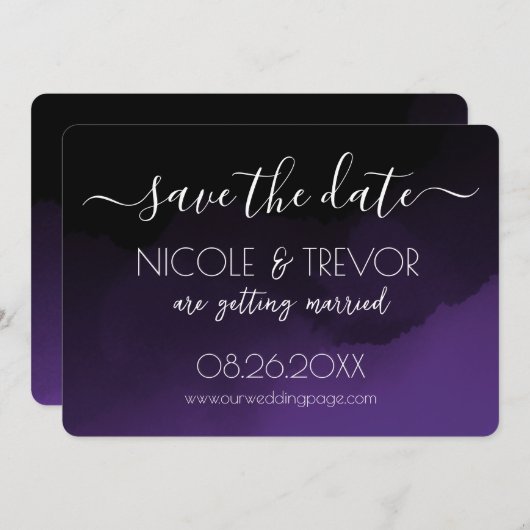 Save The Date Créez votre propre Ombré couleur foncée (Devant / Derrière)