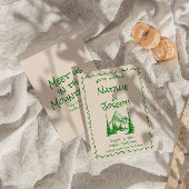Save The Date Crème dessinée à la main Green Boho Mountain Maria
