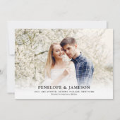 Save The Date Crème d'ivoire blanc Rose Floral Botanique Mariage (Dos)