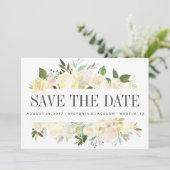 Save The Date Crème et IVORY | MARIAGE Photo enregistrer la date (Debout devant)