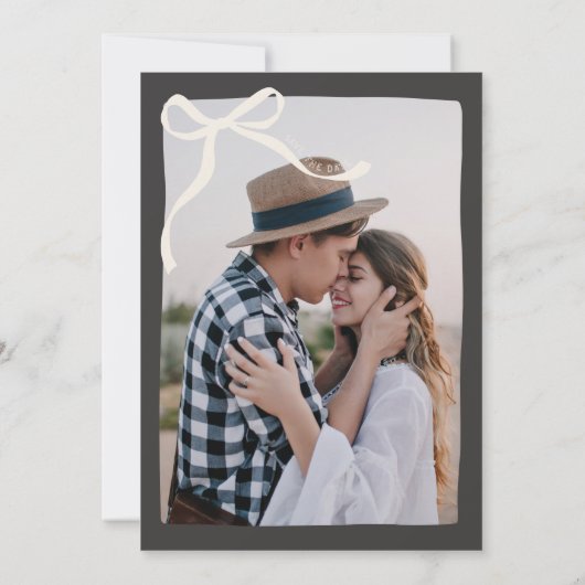 Save The Date Crème et noir blanc dessiné main (Dos)