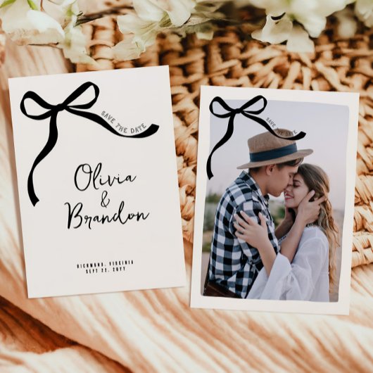 Save The Date Crème et noir whimsar dessiné à la main voiture