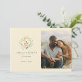 Save The Date Crème Florale Romantique (Debout devant)