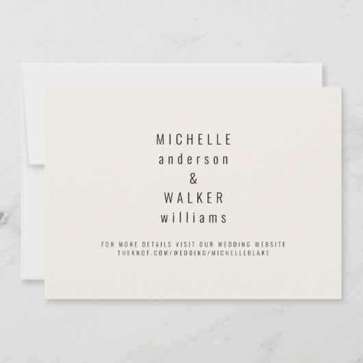 Save The Date Crème Lg. Monogramme mariage Enregistrer la date I (Dos)