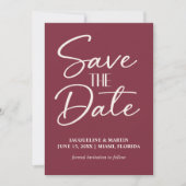 Save The Date Crème Mariage Mulberry Burgundy (Devant)