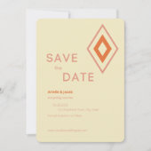 Save The Date Crème moderne du milieu du siècle, Blush & Burning (Devant)