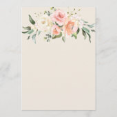 Save The Date Crème or aquarelle Mariage floral romantique (Dos)