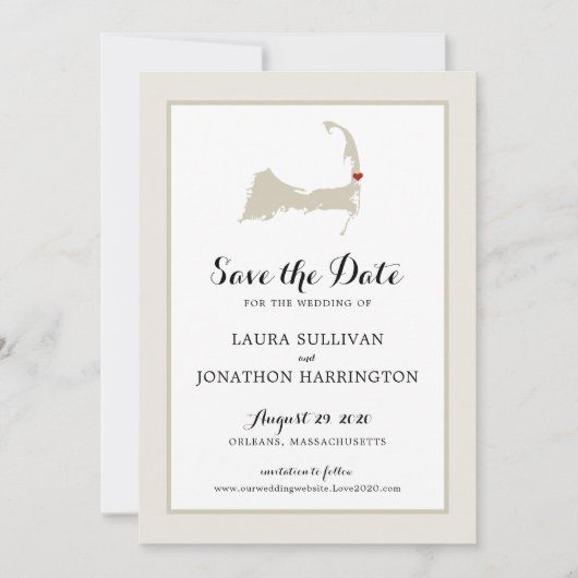 Save The Date Crème Orléans Cape Cod Enregistrer la date (Devant)