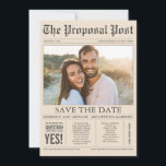 Save The Date Crème style journal Brown Enregistrer la date Phot<br><div class="desc">Nouvelles supplémentaires ! Style journal drôle et unique enregistrer la date carte photo.</div>