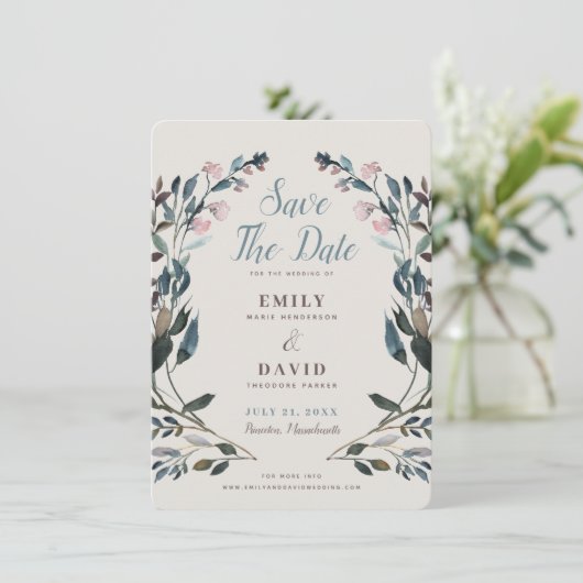 Save The Date Crest jardin | Eggshell | Mariage Enregistrer La D (Debout devant)