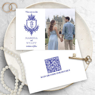 Save The Date Crête Royale avec Couronne Médiévale ou Fantastiqu