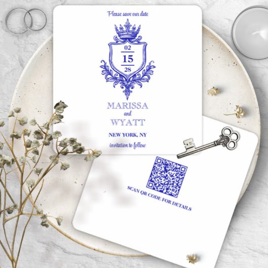 Save The Date Crête Royale avec Couronne Médiévale ou Fantastiqu