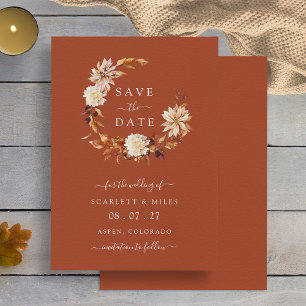 Save The Date Crevette Automne Feu de Mariage Enregistrer La Dat
