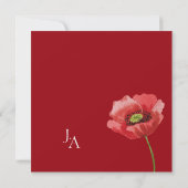 Save The Date Crimson Red Poppy Floral Wedding Enregistrer La Da (Dos)