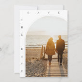 Save The Date Crimson Red White Simple Photo Mariage (Dos)