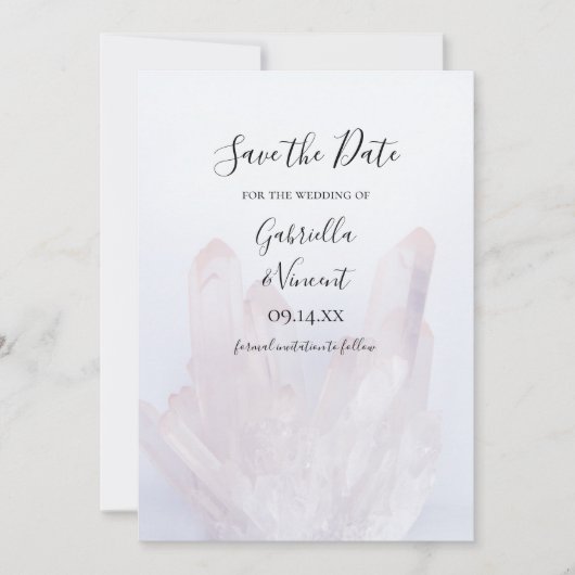 Save The Date Cristaux Lavande Légère Mariage Enregistrer la dat (Devant)