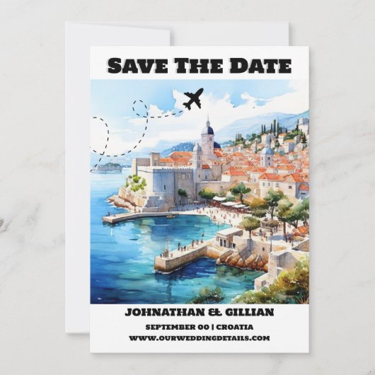 Save The Date Croatie destination mariage enregistrer la date mo (Devant)