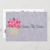 Save The Date Crock Of Peonies Enregistrer La Date (Devant / Derrière)