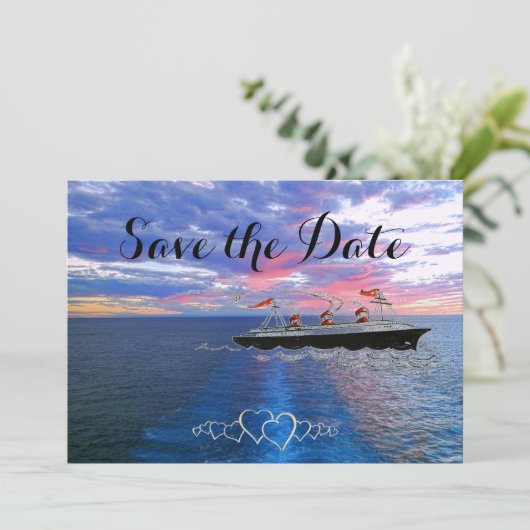 Save The Date Croisière Mariage nautique | Enregistrer la date O (Debout devant)