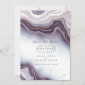 Save The Date Crystal Agate Mariage Amethyst ID825 (Devant)